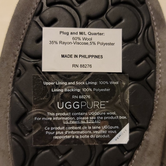 UGG Ascot Wool Lined Moccasin Slippers Gray main image 14